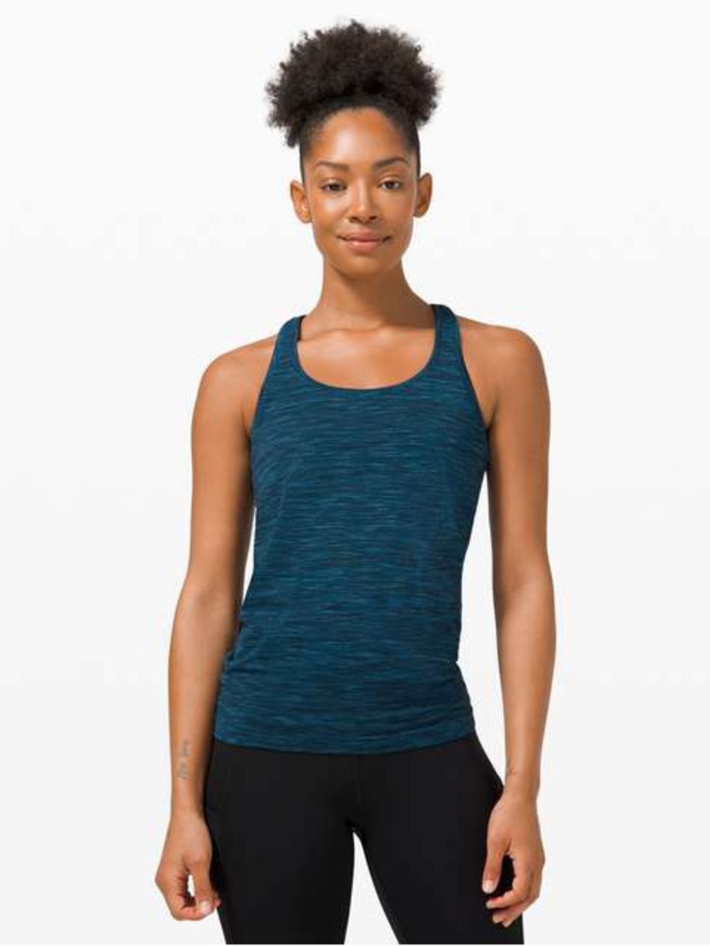 Lululemon Swiftly Tech Racerback 2.0 Prism Stripe Turquoise Tide Multi Size 14